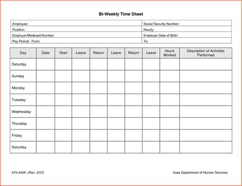 Free Time Sheet Template Printable - Printable Templates