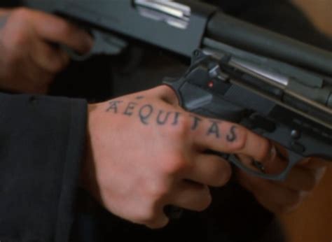 "Aequitas" ("justice" in Latin), hand tattoo, guns, Murphy… | Flickr