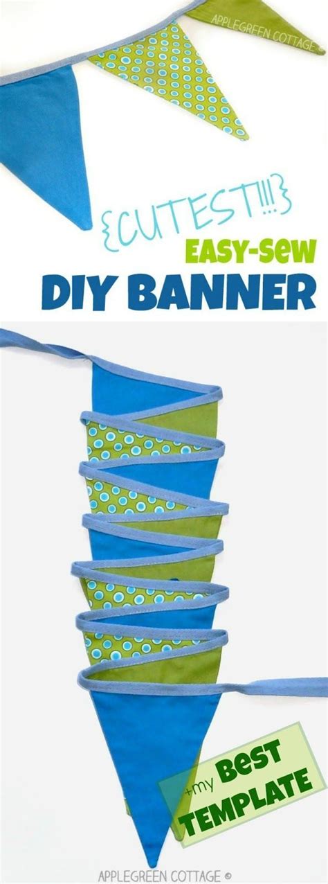 Free Banner Template - Diy Fabric Banner - AppleGreen Cottage | Sewing projects for kids ...