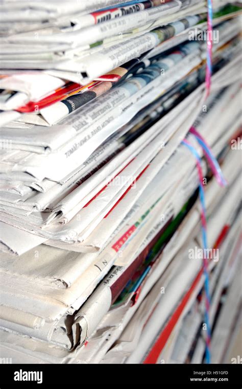 stack of newspaper for recycling Stock Photo - Alamy