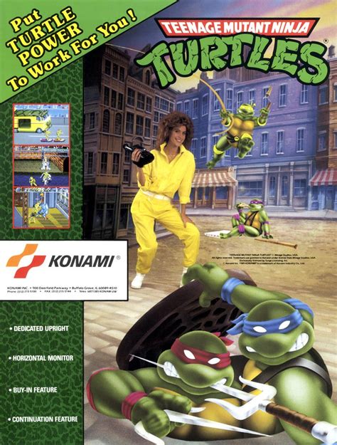 The Arcade Flyer For The Classic TMNT Arcade Game