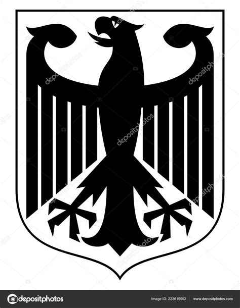 Eagle Coat Arms Germany Isolated Black Symbol White Background Vector Stock Vector Image by ...