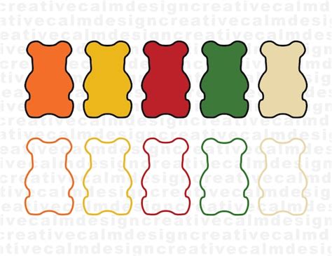 Gummy Bear Outline Silhouette Svg Png Pdf Jpg - Etsy