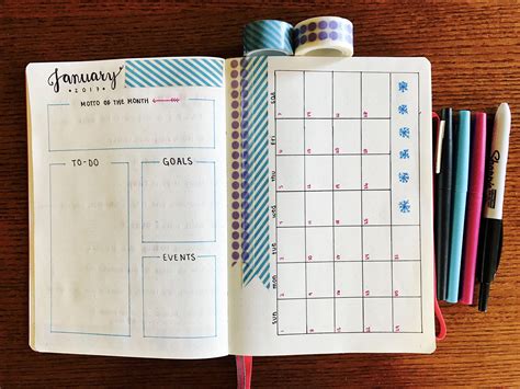 Easy bullet journal January 2017 monthly layout #monthlybulletjournallayout | Bullet journal ...