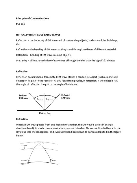 Optical Properties of Radio Waves | PDF | Radio Propagation | Waves