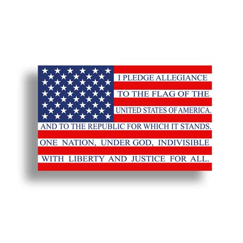 Pledge Allegiance Usa American Flag Sticker Car Cup Vehicle Window Bumper Decal - New for sale ...