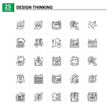 25 Design Thinking icon set vector background 19172995 Vector Art at ...