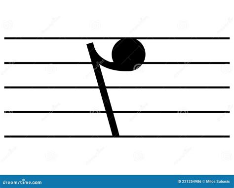 Black Music Symbol of Quarter Note Rest on Staff Lines Stock Vector ...