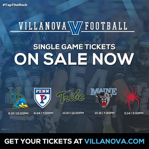 Villanova Athletics on Twitter: ".@NovaFootball single game tickets are ...