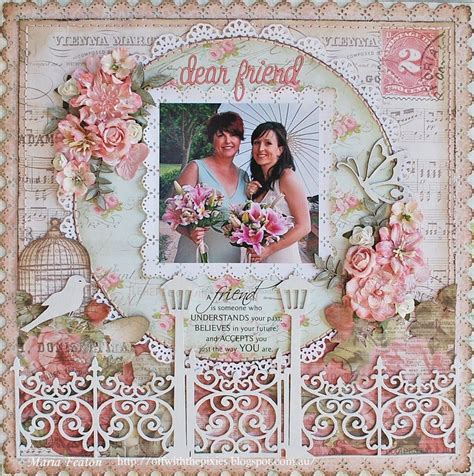 Wedding layout - this is lovely ... i love the scrollwork fence, birdcage and dove, roun ...