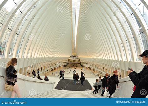 People on the Stairs of the Westfield World Trade Center in New York ...