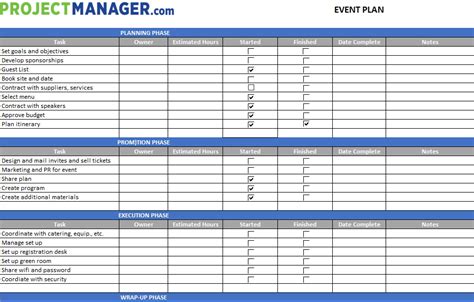 Event Planning Project Plan Template