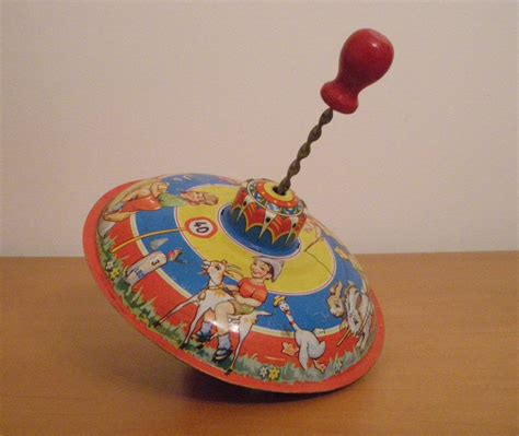 Vintage Toy Spinning Top Antique Western Germany