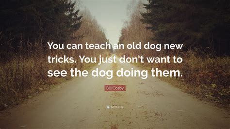 Bill Cosby Quote: “You can teach an old dog new tricks. You just don’t want to see the dog doing ...