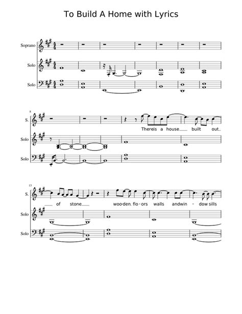 To Build A Home with Lyrics Sheet music for Piano, Soprano (Mixed Trio) | Musescore.com