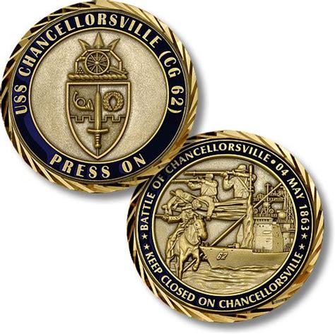 USS Chancellorsville CG-62 Coin | Challenge coins, Coins, Us navy ships