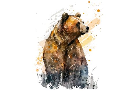 Watercolor Bear Vector Illustration Graphic by BreakingDots · Creative Fabrica