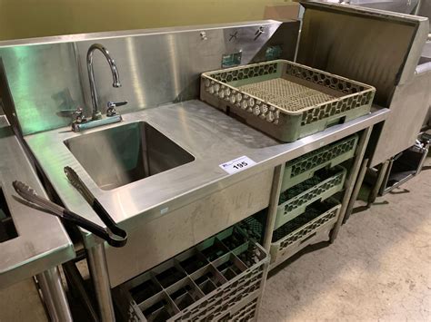 STAINLESS STEEL COMMERCIAL RESTAURANT SINK COMPLETE WITH DISH RACKS ...