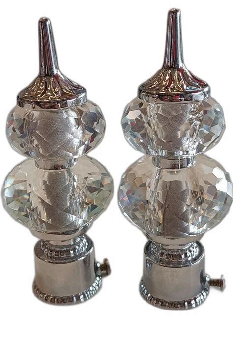 12 mm Silver Curtain Rod Finials, For Home, Shape: Round at Rs 250/pair ...