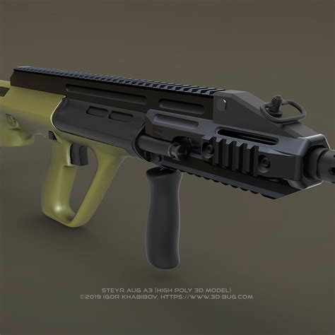 Austrian Bullpup Rifle Steyr AUG A3 (CQC) | CGTrader