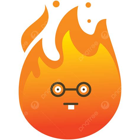 Fire Emoji Geek Expression Vector, Fire, Emoticon, Geek PNG and Vector with Transparent ...