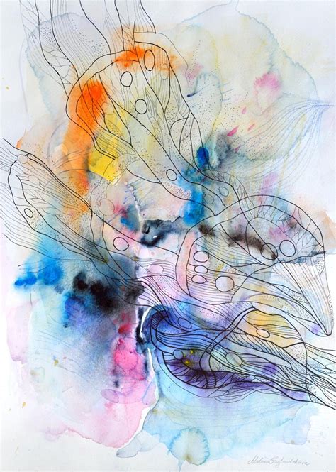 Butterfly original watercolor abstract art modern painting on