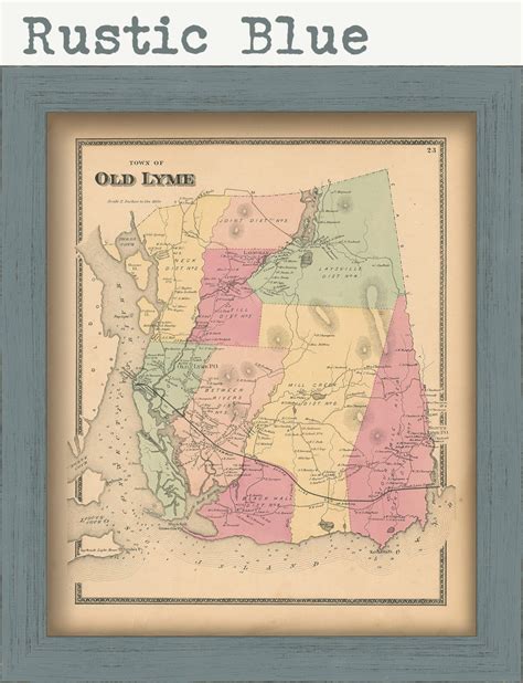 OLD LYME Connecticut 1868 Map - Etsy