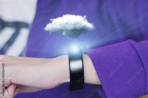 Cloud computing technology with smart wristband Stock Photo | Adobe Stock