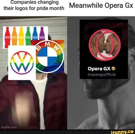 Companies changing their logos for pride month Meanwhile Opera Gx Opera ...