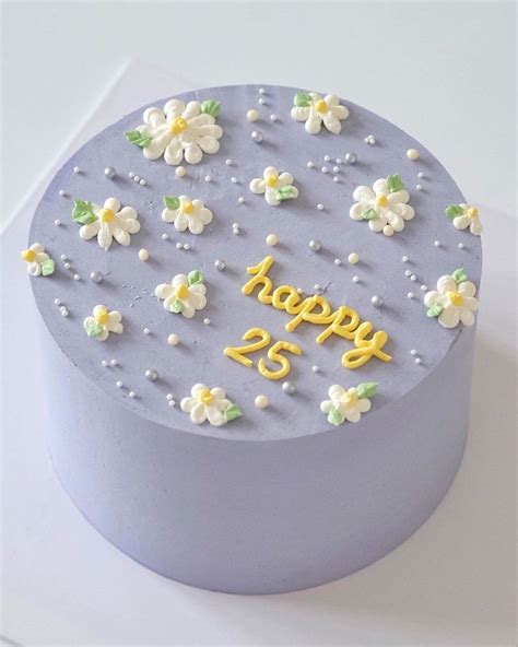 Minimalist Happy Birthday Cake | Cake designs, Pretty birthday cakes ...