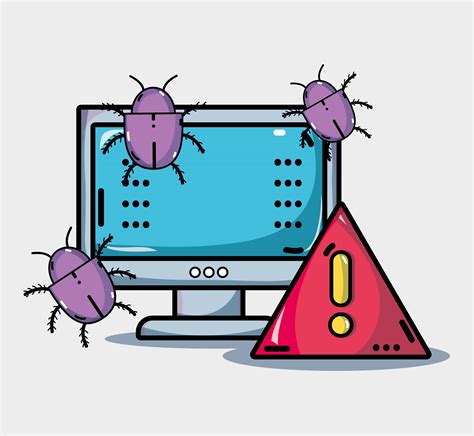 computer with virus in the system information 659394 Vector Art at Vecteezy