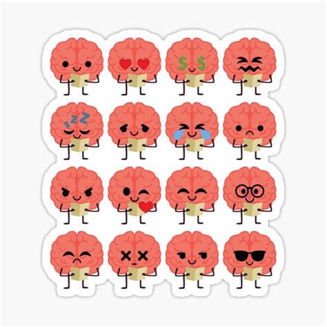 "Brain Emoji " Sticker for Sale by HippoEmo | Redbubble