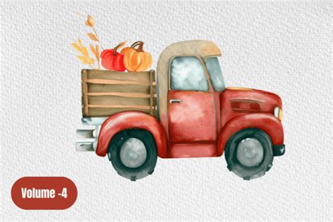 Truck with Pumpkins Clipart Volume –4 Graphic by Design Store ...