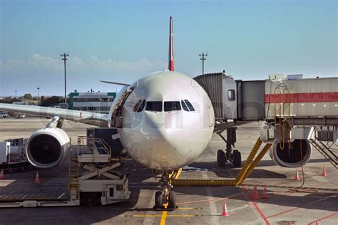 preparing the aircraft for takeoff | Stock image | Colourbox