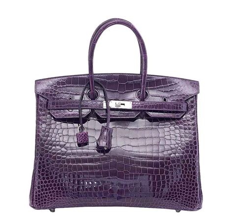 Hermès Birkin 35 Crocodile Amethyst Bag | Baghunter