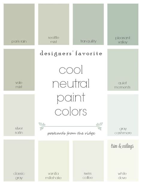 Designers' Favorite Cool Neutral Paint Colors | Neutral paint colors, Neutral paint, Room colors