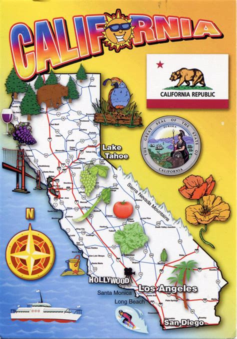 Detailed tourist map of California state. California state detailed ...