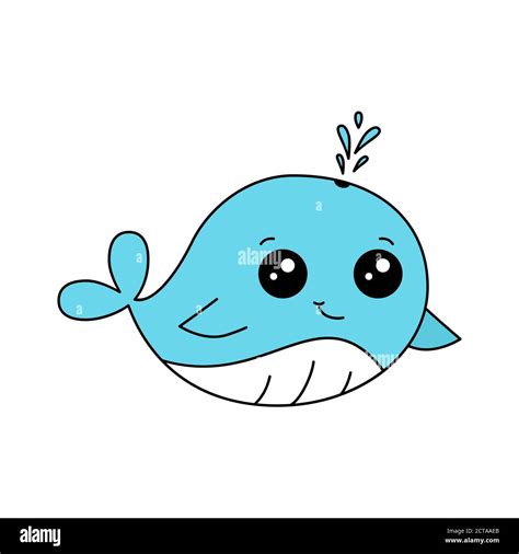 Cartoon Baby Blue Whale