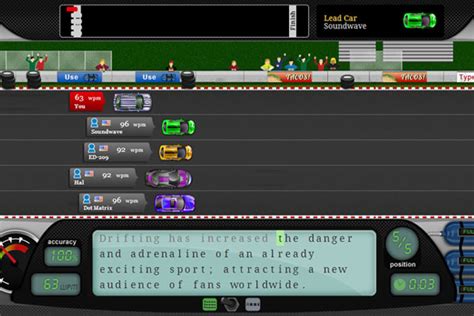 Typing Car Game Race - treefans