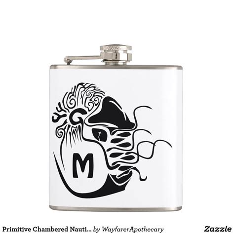 Primitive Chambered Nautilus Monogram Flask | Monogrammed flask, Flask ...