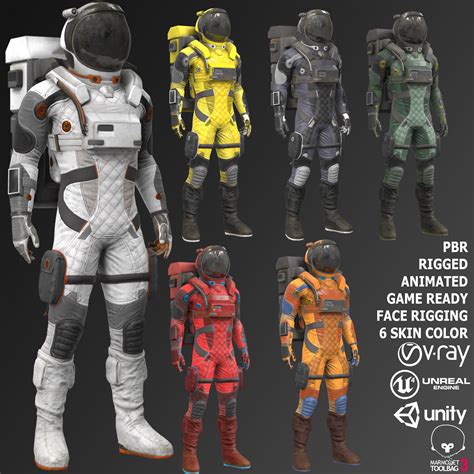 Male Sci-Fi Suit V2 3D model | Science fiction, Raumanzug, Astronauten