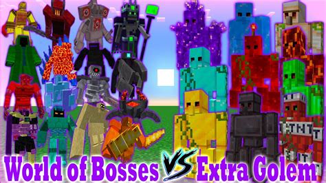 World of Bosses vs Extra Golem | Minecraft Boss Battle - YouTube