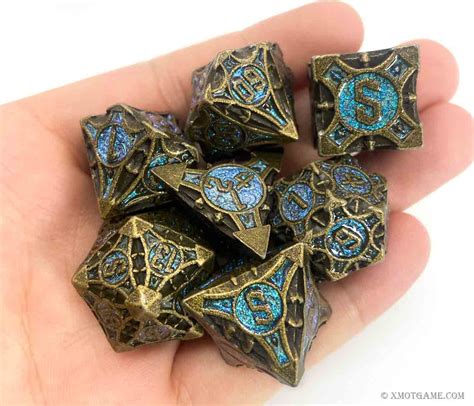 DND Metal Dice Set - Wooden dice set custom, metal dice resin dice DND ...