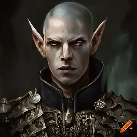 Sinister gray elf in gothic dungeon on Craiyon