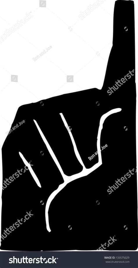 Black White Vector Illustration Pointing Hand: เวกเตอร์สต็อก (ปลอดค่า ...