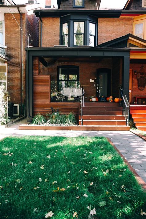 Our Modern Toronto Porch Reveal! | House with porch, Brick exterior house, Modern front porches