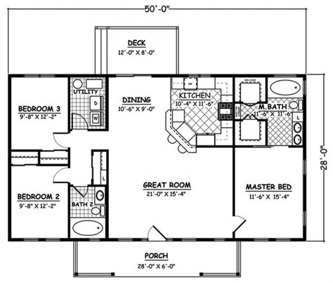 1400 Sq Ft Simple Ranch House Plan - Affordable 3 Bed, 2 Bath