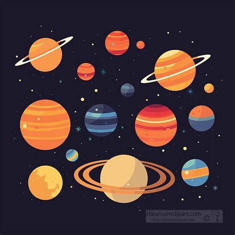 Space Clipart-solar system with planets clip art