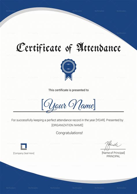 Certificate Of attendance Template Free Best Of attendance Certificate ...