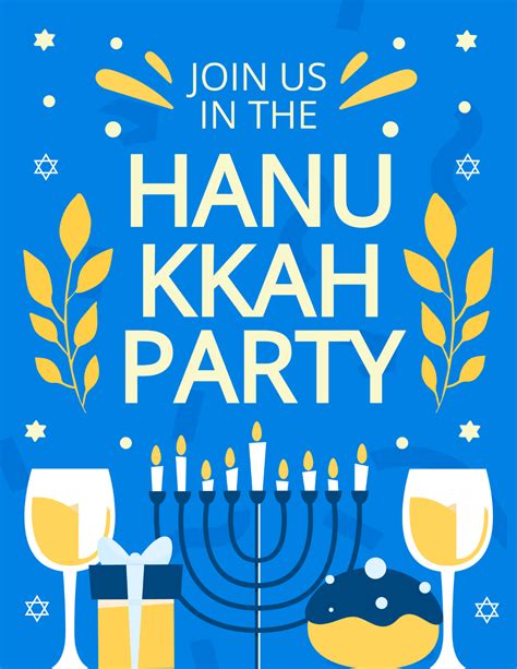 Hanukkah Party Flyer Template - Edit Online & Download Example | Template.net